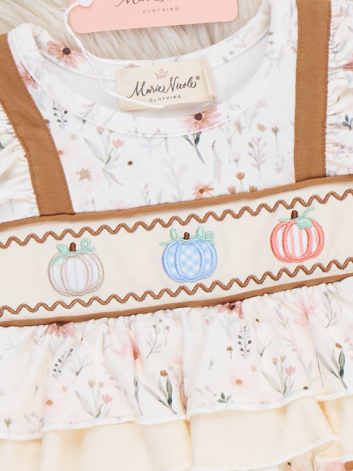 Petals in the Patch Embroidered Ruffle Dress