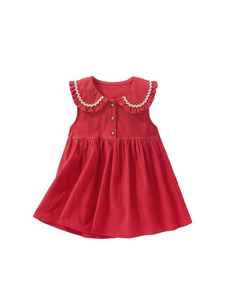 Girls' Princess Dress Floral Cotton Short Sleeve Summer Style