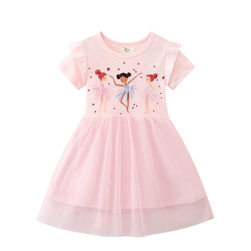 Girls' Summer Dress Princess Dress Cotton Fit and Flare