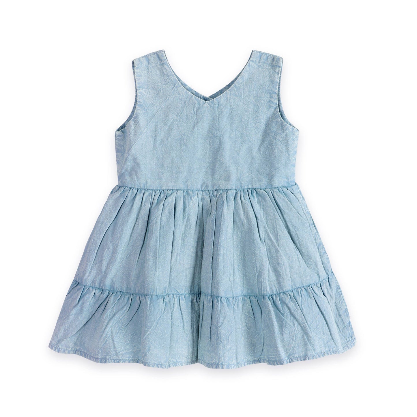 River Soft Hand-Dyed Denim Baby Dress + Bloomer (Organic)