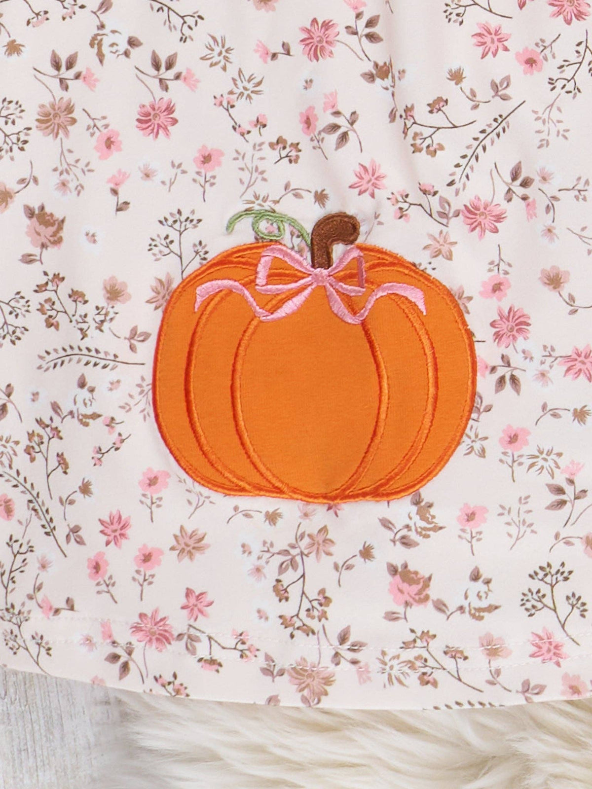 Thankful Pumpkin Embroidered Dress