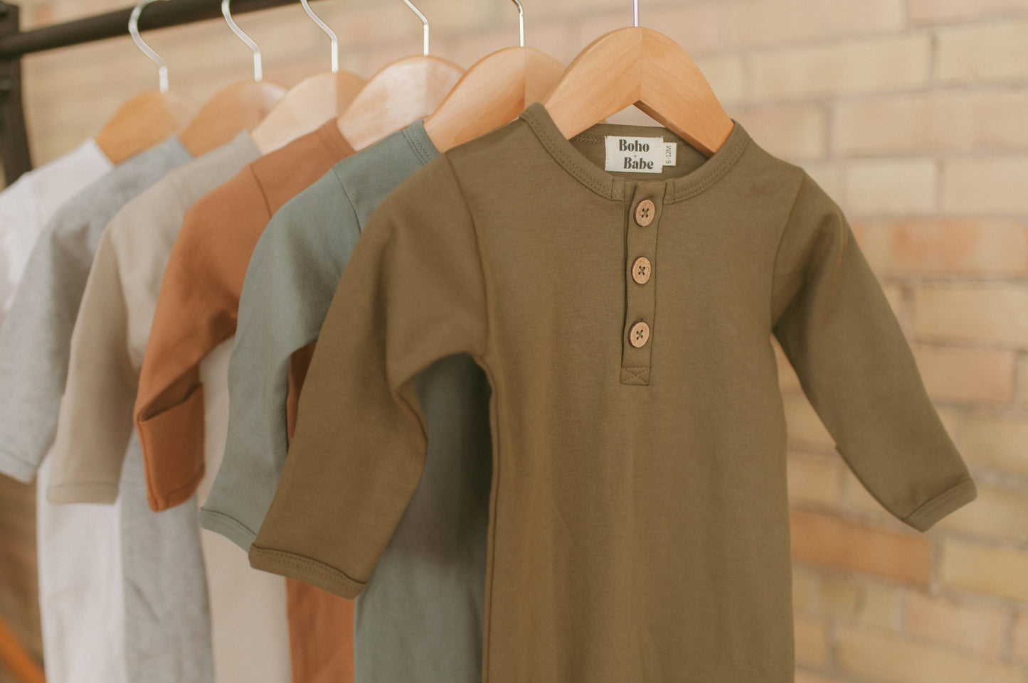 Organic Cotton Button Baby Romper