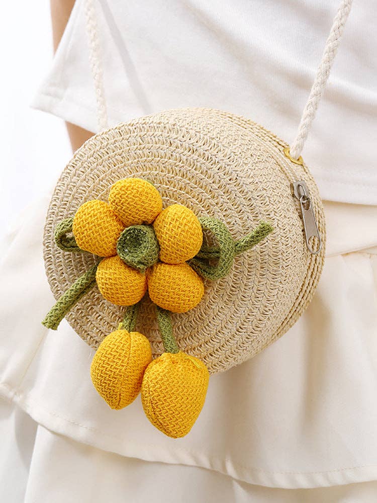 Cute Woven Sun Hat and Bag Set for Kids
