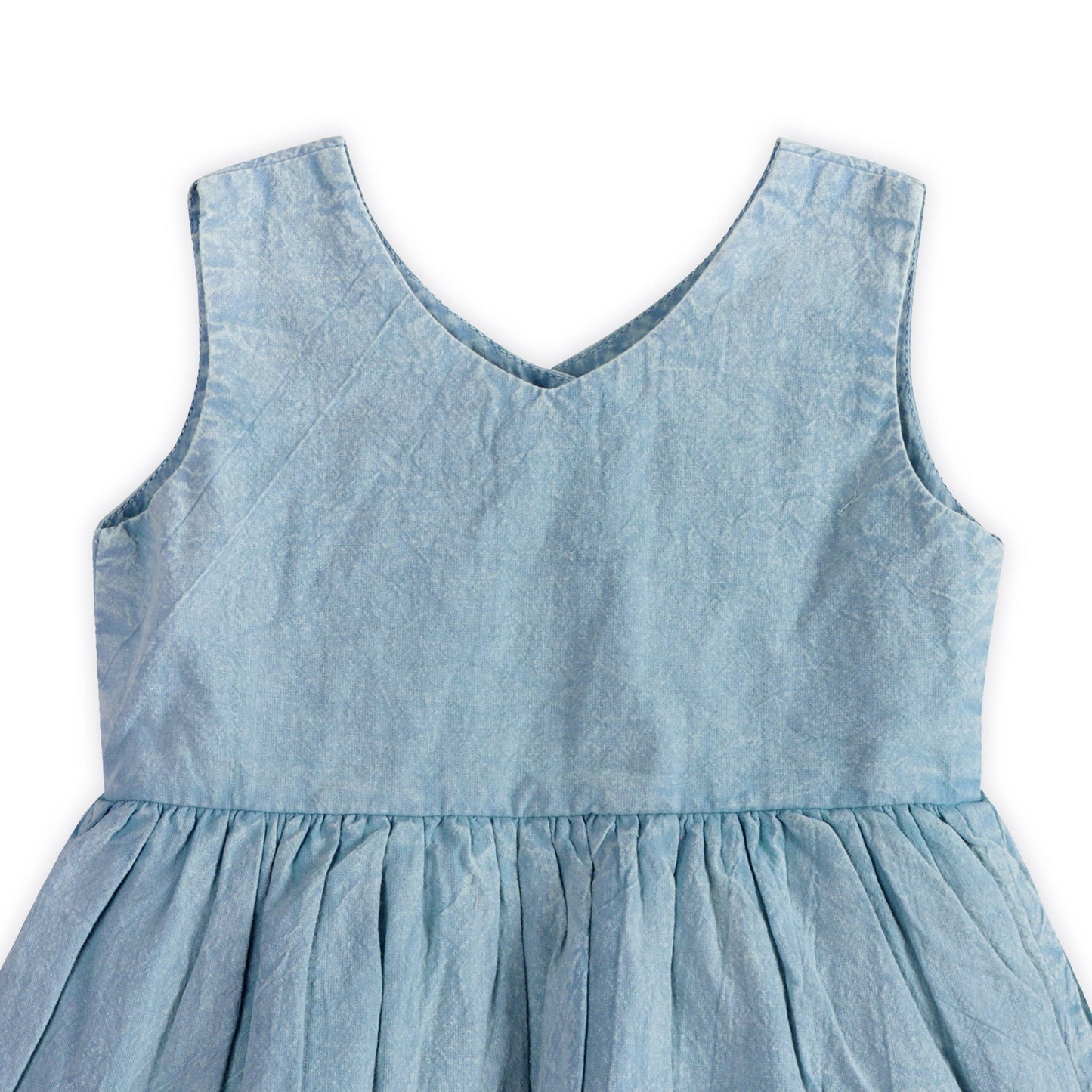 River Soft Hand-Dyed Denim Baby Dress + Bloomer (Organic)