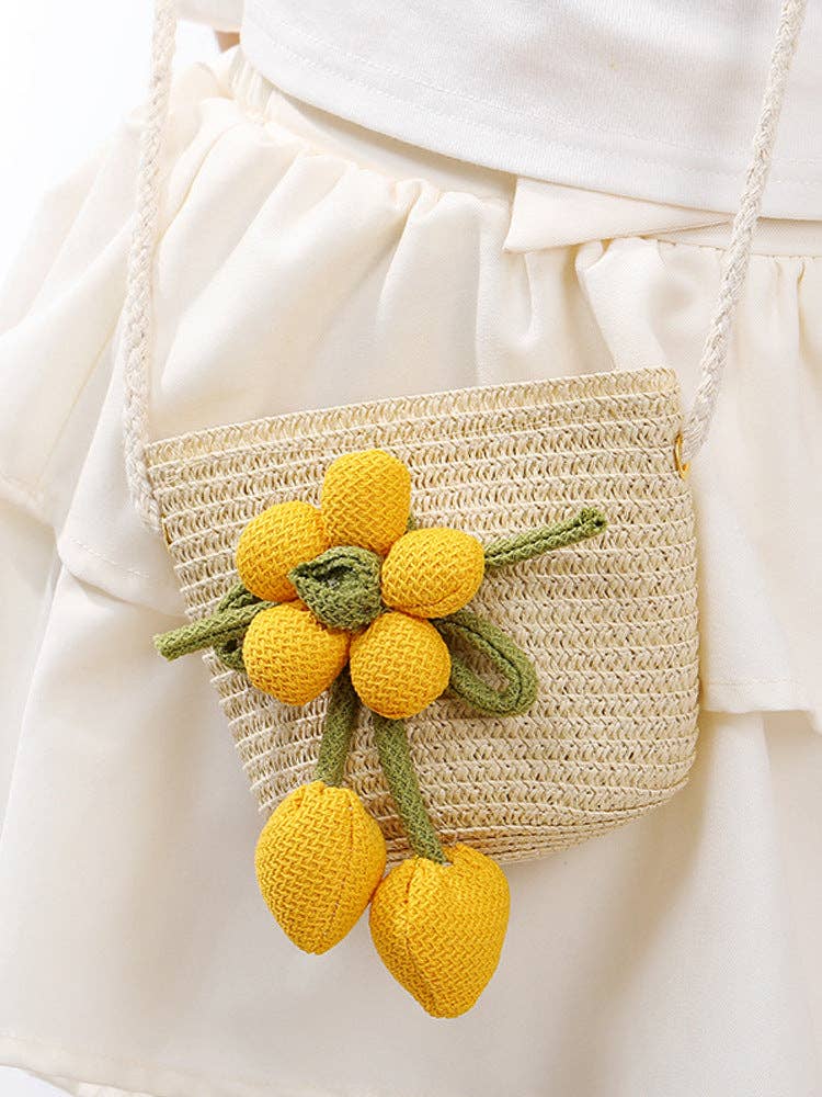 Cute Woven Sun Hat and Bag Set for Kids