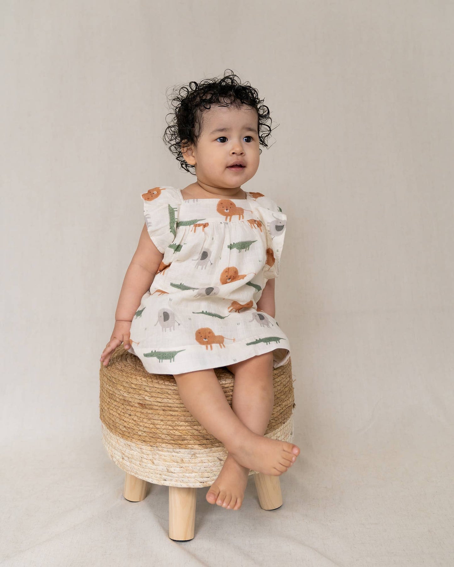 Savannah Flutter & Smocked Baby Dress (Organic Muslin)