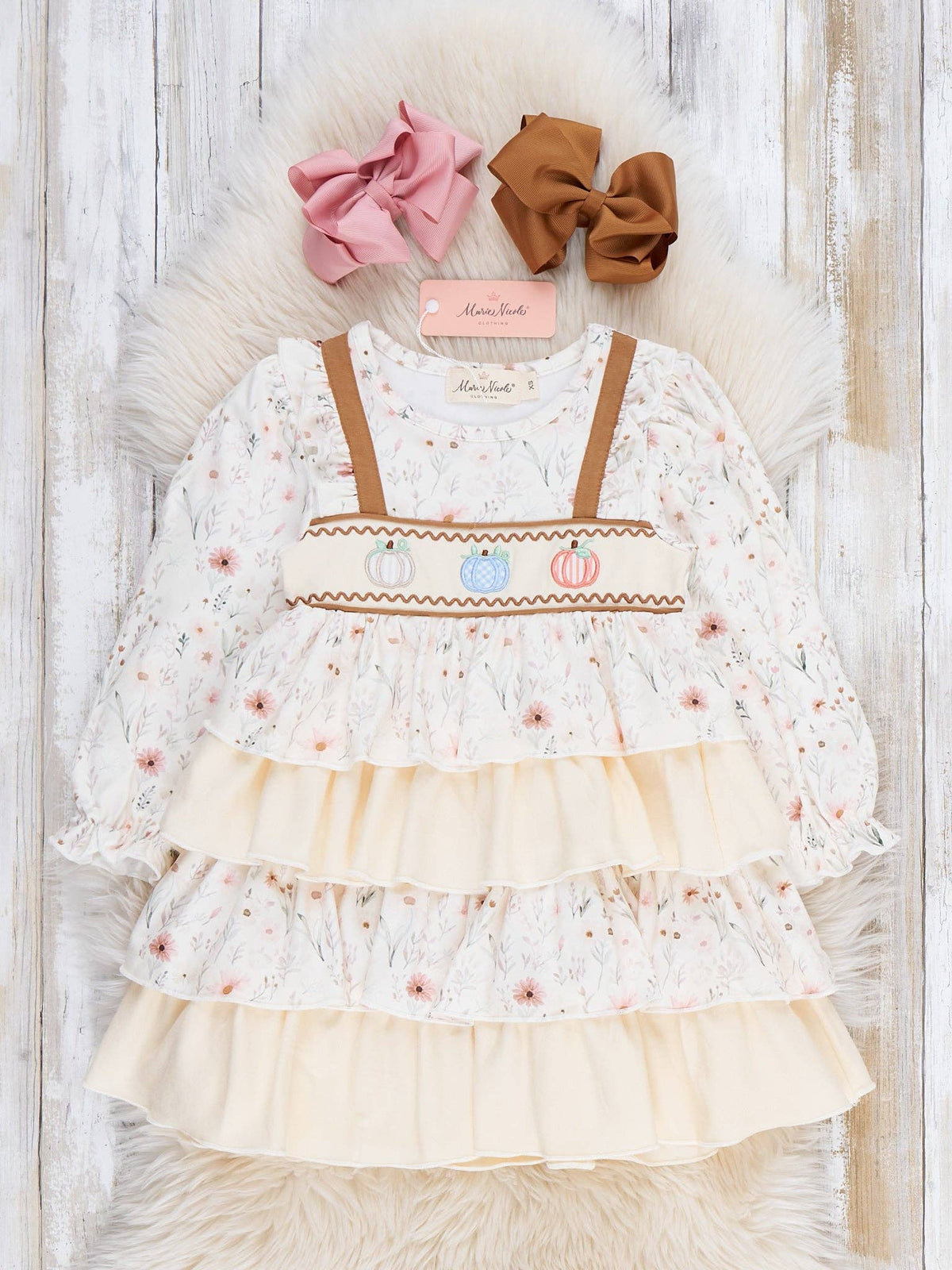 Petals in the Patch Embroidered Ruffle Dress