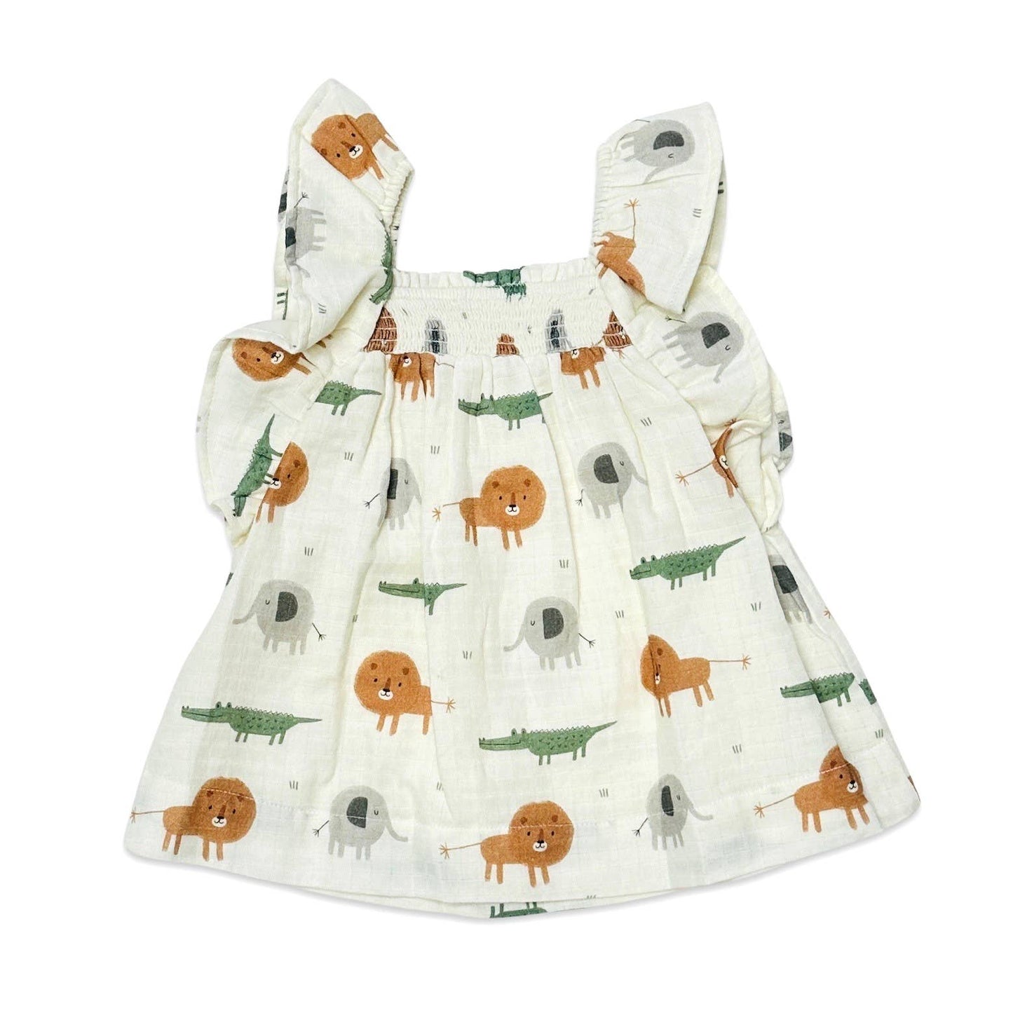Savannah Flutter & Smocked Baby Dress (Organic Muslin)