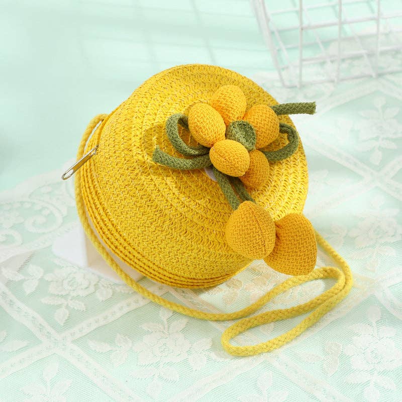 Cute Woven Sun Hat and Bag Set for Kids