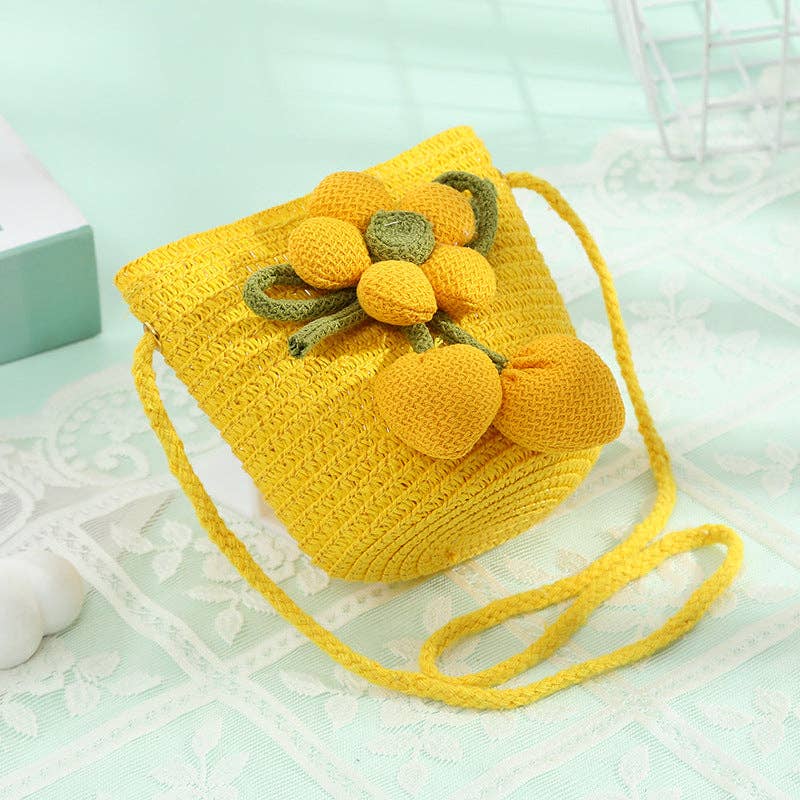 Cute Woven Sun Hat and Bag Set for Kids