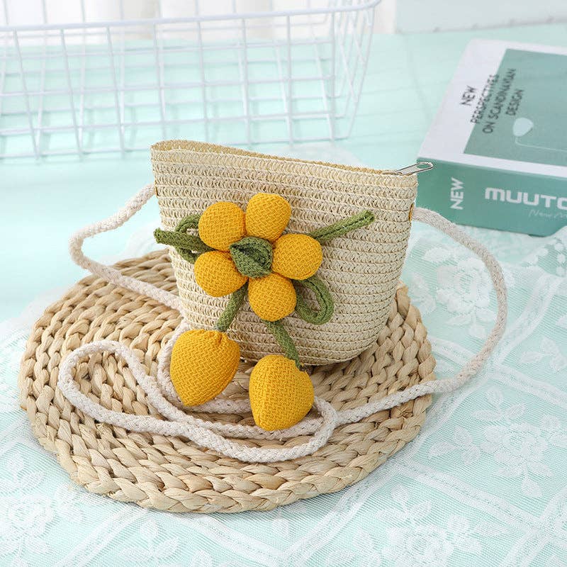 Cute Woven Sun Hat and Bag Set for Kids
