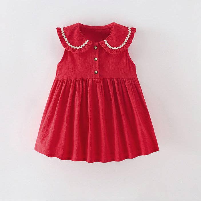 Girls' Princess Dress Floral Cotton Short Sleeve Summer Style