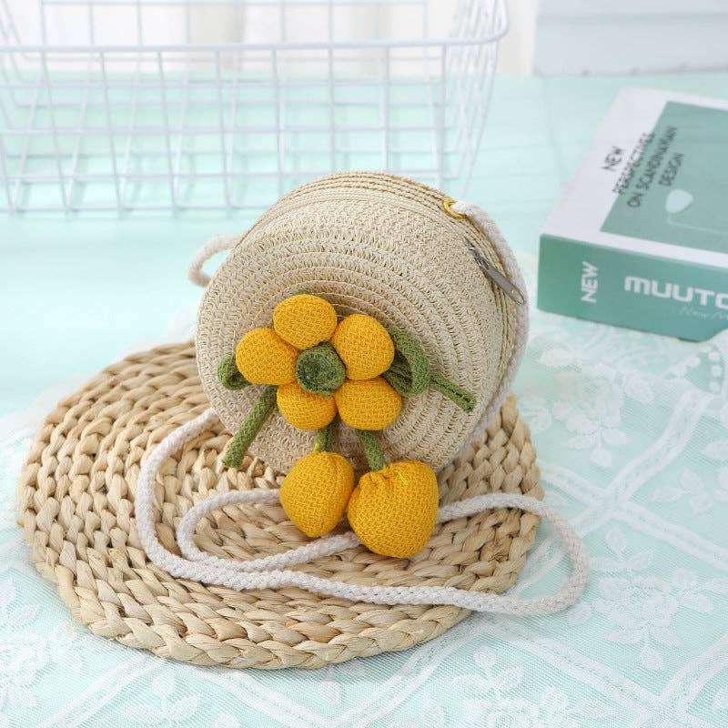 Cute Woven Sun Hat and Bag Set for Kids