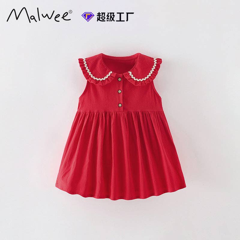 Girls' Princess Dress Floral Cotton Short Sleeve Summer Style
