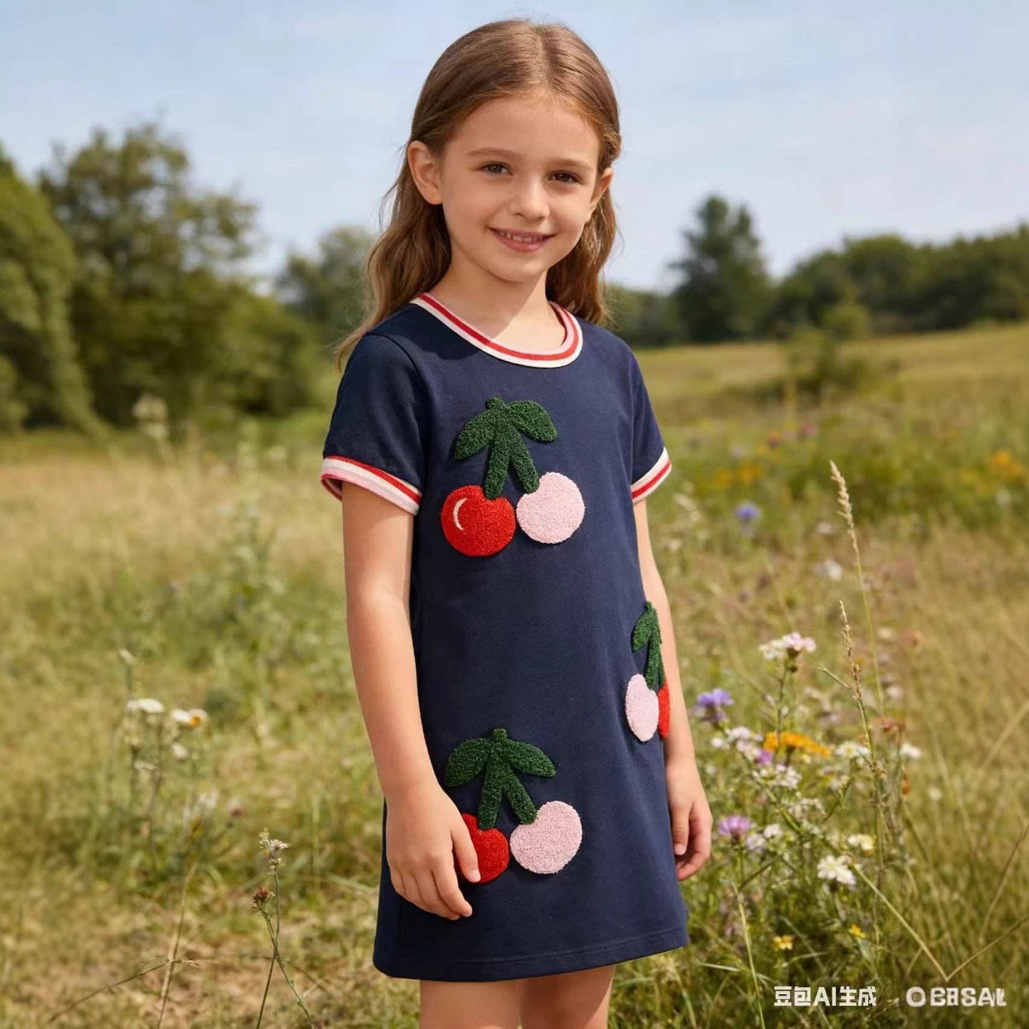 Princess Embroidered Cotton Dress For Girls