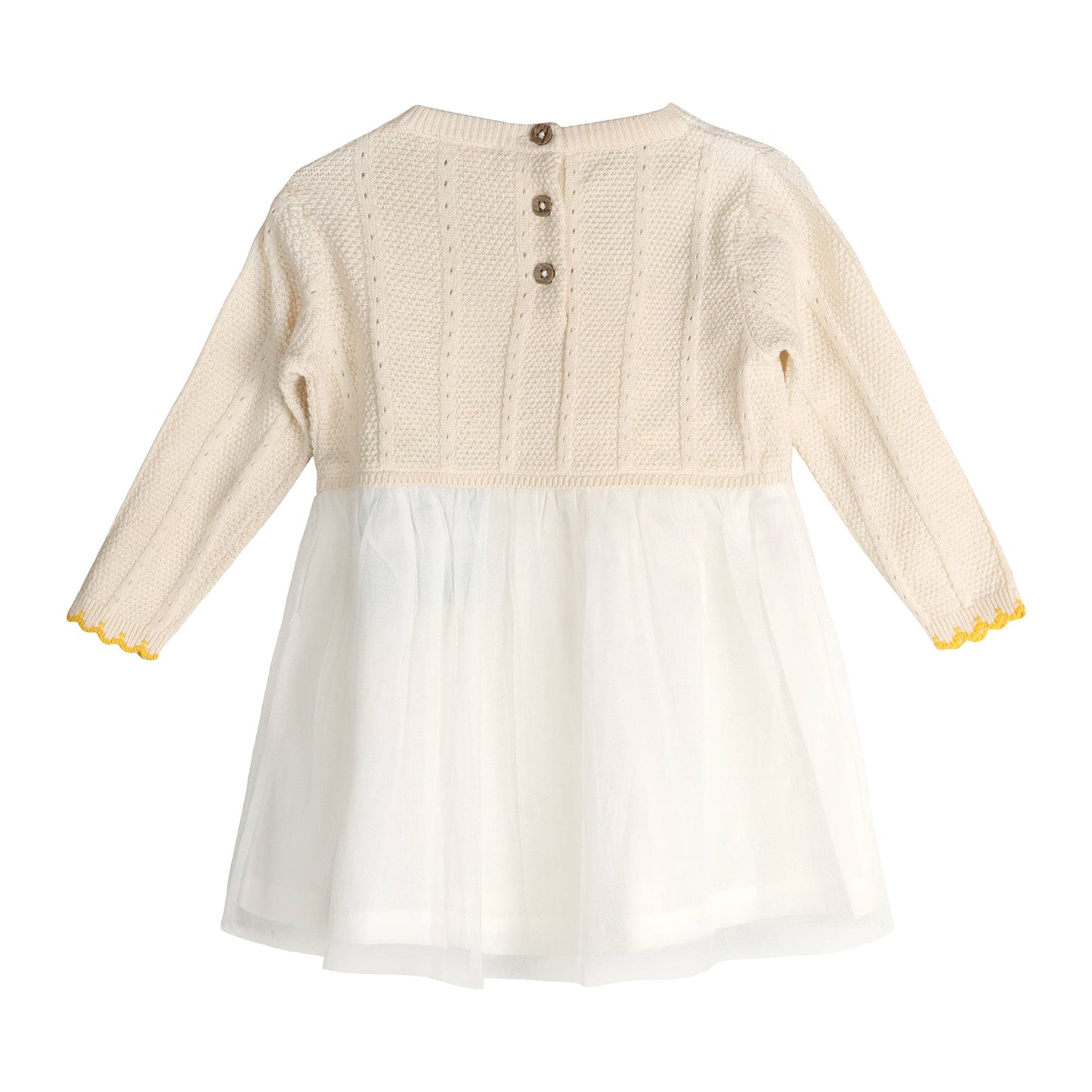 Lemon Embroidered Cable Knit Tutu Baby Dress (Organic)