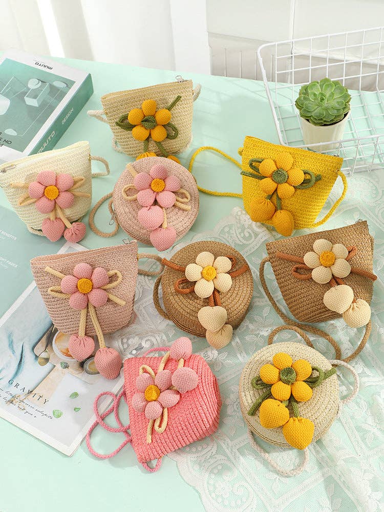 Cute Woven Sun Hat and Bag Set for Kids