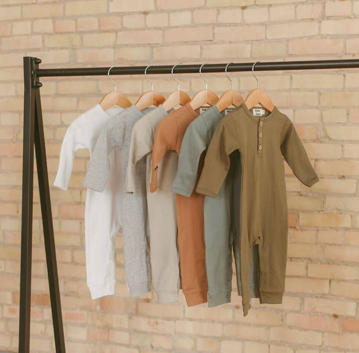 Organic Cotton Button Baby Romper