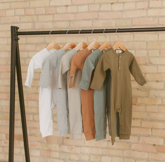 Organic Cotton Button Baby Romper